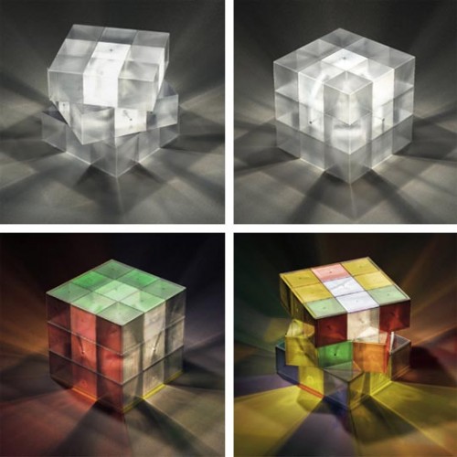 Lampara con forma de cubo