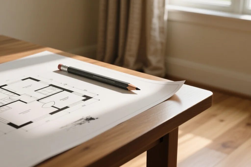 Persona revisando una visualización de interior en una pantalla