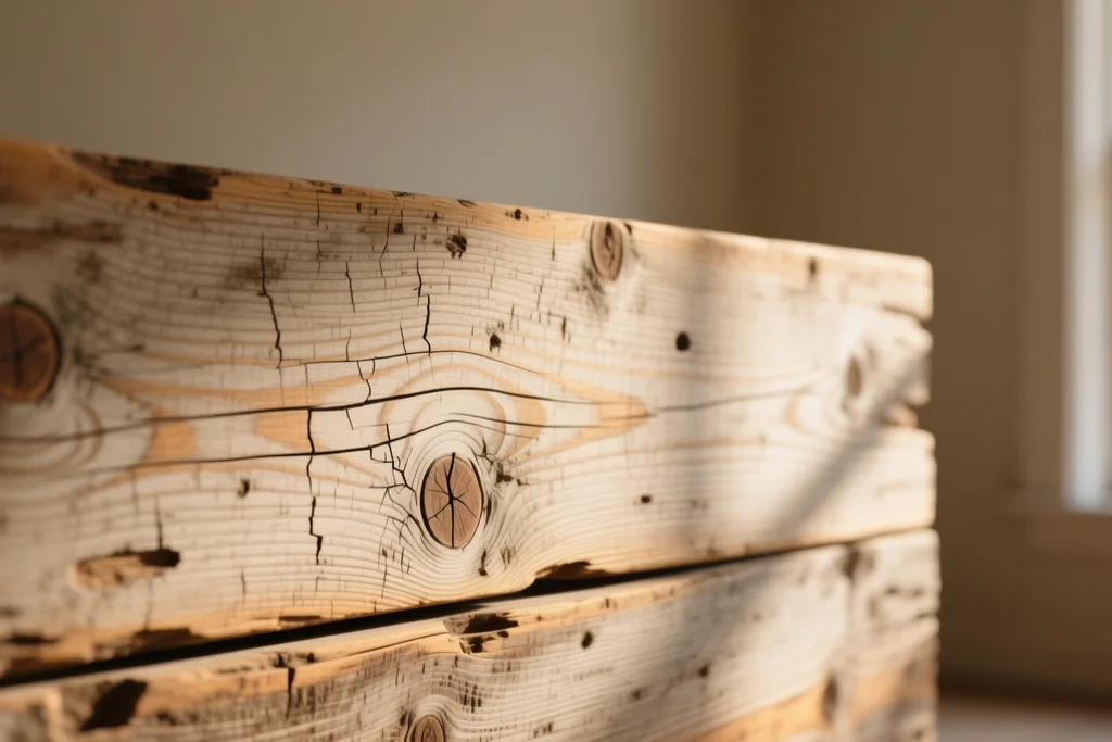 Muestra de materiales naturales sobre un tablero de decoración